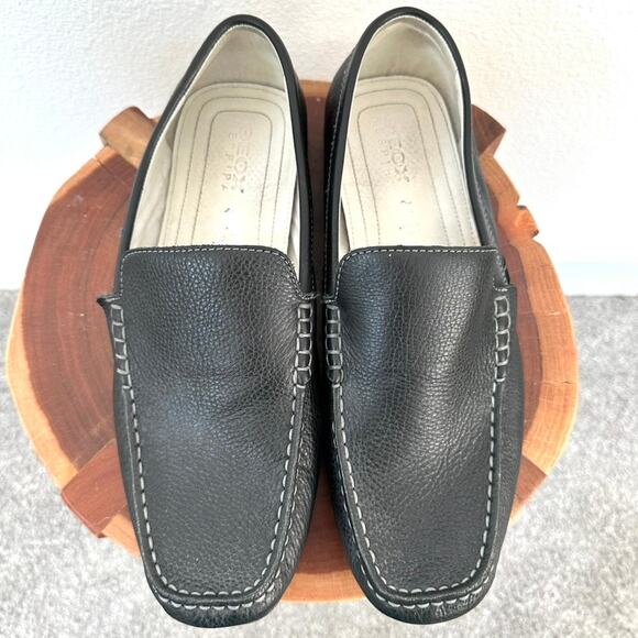 Geox Men\'s Black Loafers Italian Pebble Leather, Size 44, Good Condition‎ main image 7